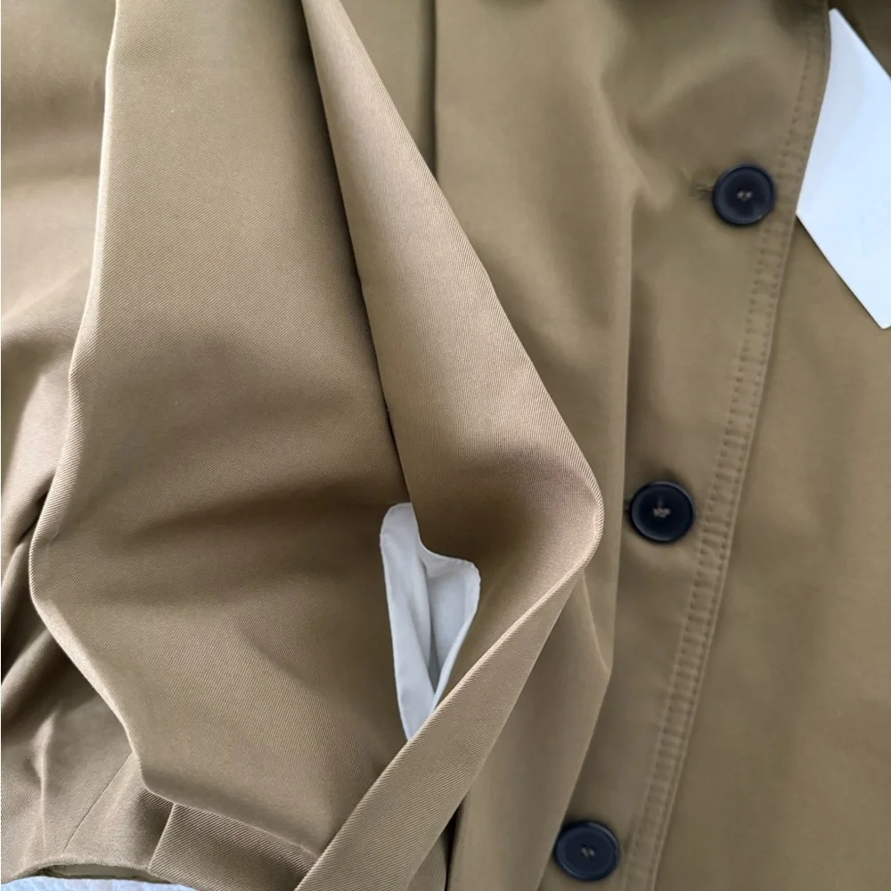 Zara Women's cotton oversized short trench in Tan SZ M( 46”B) NWT - Picture 6 of 11